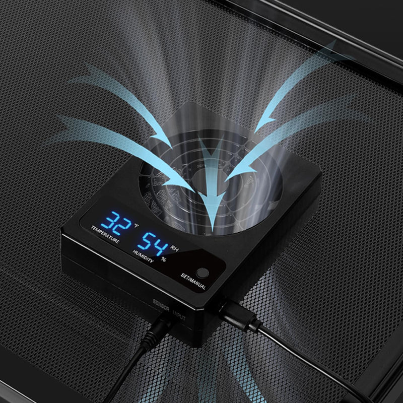 Reptile Terrarium Thermometer Hygrometer with Dehumidifier Ventilation Fan for Pet Rearing Box Reptile Tank LED Digital Thermometer and Humidity Gauge for Snake Bearded Dragon Gecko - BeesActive Australia
