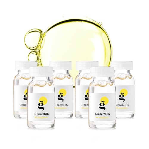 Ginger Milk Ampoule for Hair Loss Control with Biotin | Revitalizing Hair Treatment | BE POWERFUL (Pack 6 x 0.5 fl oz) 0.5 Count (Pack of 1)