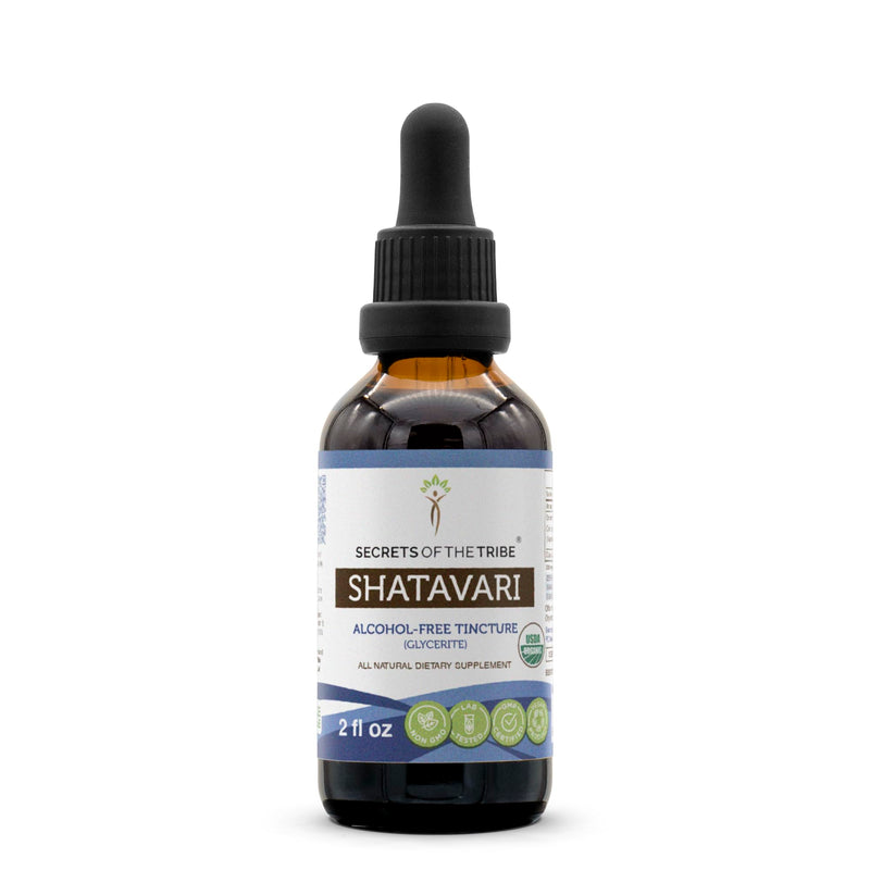 Secrets of the Tribe Shatavari USDA Organic | Alcohol-Free Extract, High-Potency Herbal Drops | Made from 100% Certified Organic Shatavari (Asparagus racemosus) Dried Root (2 oz) 2 Fl Oz (Pack of 1)