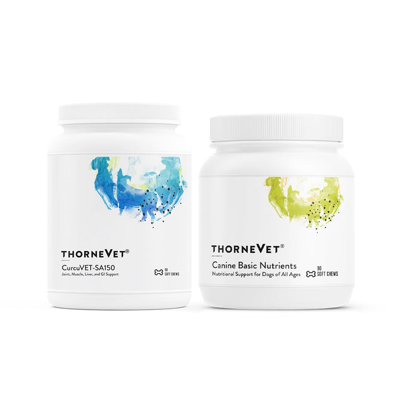 ThorneVet Curcuvet SA 150 and Canine Basic Nutrients Soft Chews Bundle