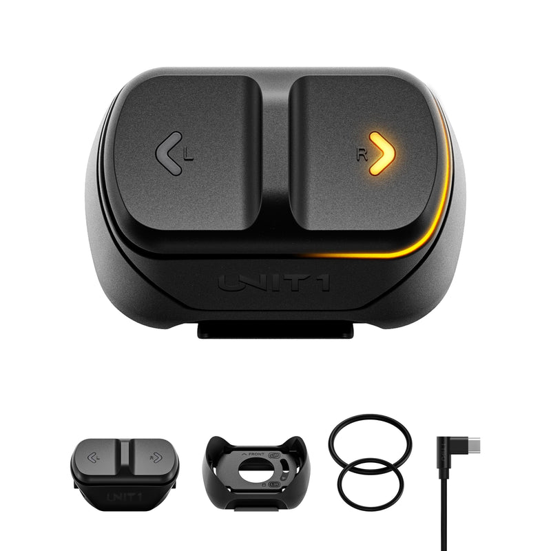 UNIT 1 Navigation Remote - Wireless Handlebar Controller for Turn Signals, Single Light, Double Light, and Brake Lights - USB-C Rechargeable and IPX6 Waterproof - Black - BeesActive Australia