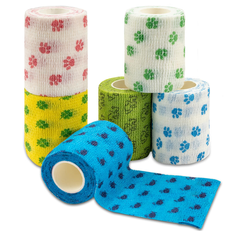 3 Inch Vet Wrap 6 Pack x 5 Yards Self Adhesive Bandage Wrap Bulk Self Adherent Veterinary Non-Woven Pet Tape for Horse Dog Cat Bird Animal 6 Bandages for First Aid Wrist Ankle Sprains Swelling - BeesActive Australia