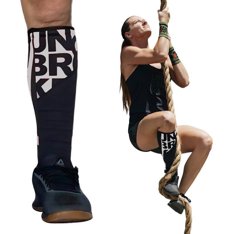 Shin Sleeves Pro Reflective 7mm neoprene, Deadlift, Rope Climb, Box Jumps for Men and Women(ONE Piece) S/M