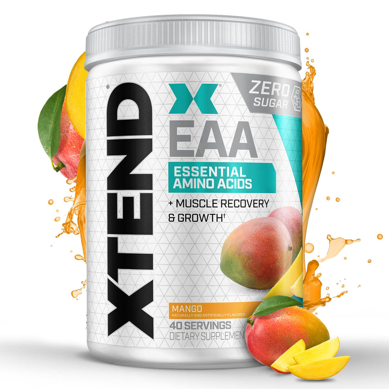 Scivation XTEND EAA + BCAA Powder | Muscle Recovery & Lean Muscle Growth | 9 Essential Amino Acids for Intra Workout or Post Workout Recovery | 10g EAAs Per 2 Servings | Mango 40 Servings 11.6 Ounce (Pack of 1) - BeesActive Australia