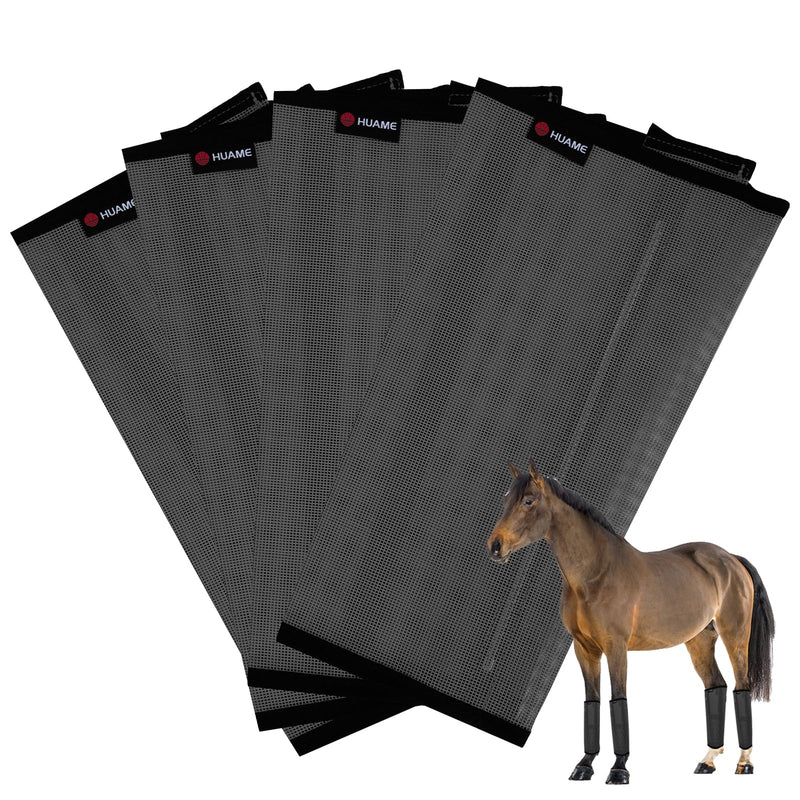 Fly Boots for Horses Set of 4, Breathable Plastic Mesh Design, Horse Supplies for Reduce Stomping, Hoof Damage & Leg Fatigue (Gray) Gray - BeesActive Australia