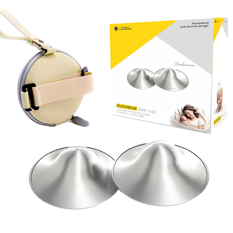 Silver Nursing Cups - Nipple Shields for Nursing Newborn - Soothe and Protect Your Nursing Nipples-Large - BeesActive Australia
