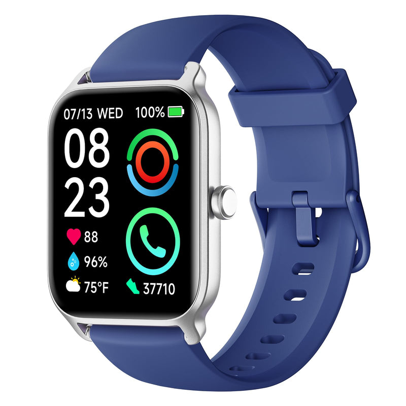 Fitpolo Smart Watch for Men Women Android, Alexa Built-in [1.8" HD Screen] IP68 Waterproof Fitness Watch Bluetooth Call for Android & iPhone with Heart Rate/Sleep/SpO2 Monitor Blue