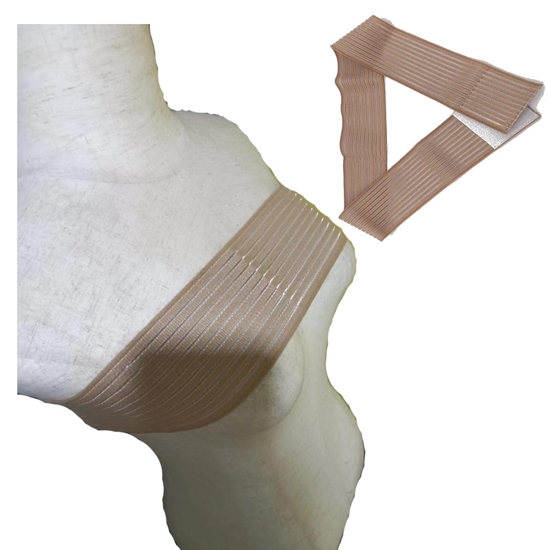 Breast Implant Band Fits Most Stabilizer Post Surgery Chest Compression Wrap For Women Augmentation Bra Reduction Pain and Injury Recovery Adjustable Sports Alternative for Running Exercise (Beige)