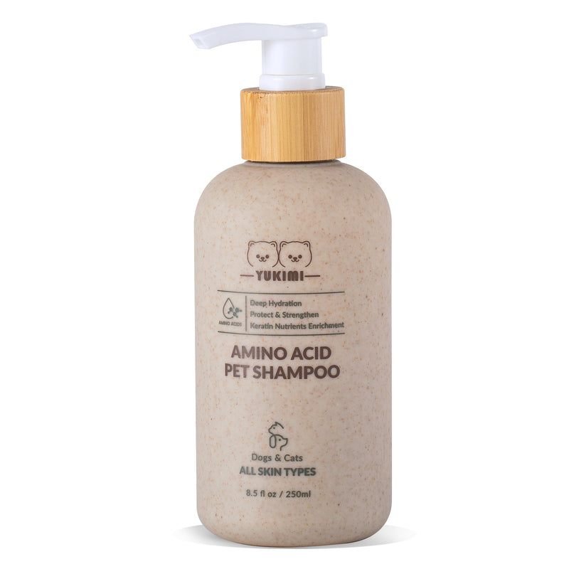 YUKIMI Premium Pet Shampoo with Amino Acids for Dogs & Cats | Dermatologist Certified Hypoallergenic Formula | Hydrating, Strengthening, Shines | Keratin Nourishment for Coat | pH Balanced - 8.5 Fl Oz - BeesActive Australia