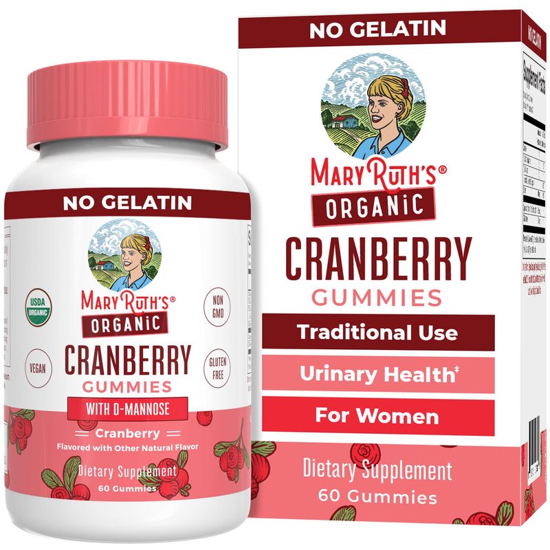 MaryRuth Organics Organic Cranberry Gummies - 500mg Supplement | Urinary Tract Health for Women | with D Mannose | Traditional Use | USDA Organic | Vegan | Non GMO | 30 Servings 60 Count (Pack of 1) - BeesActive Australia