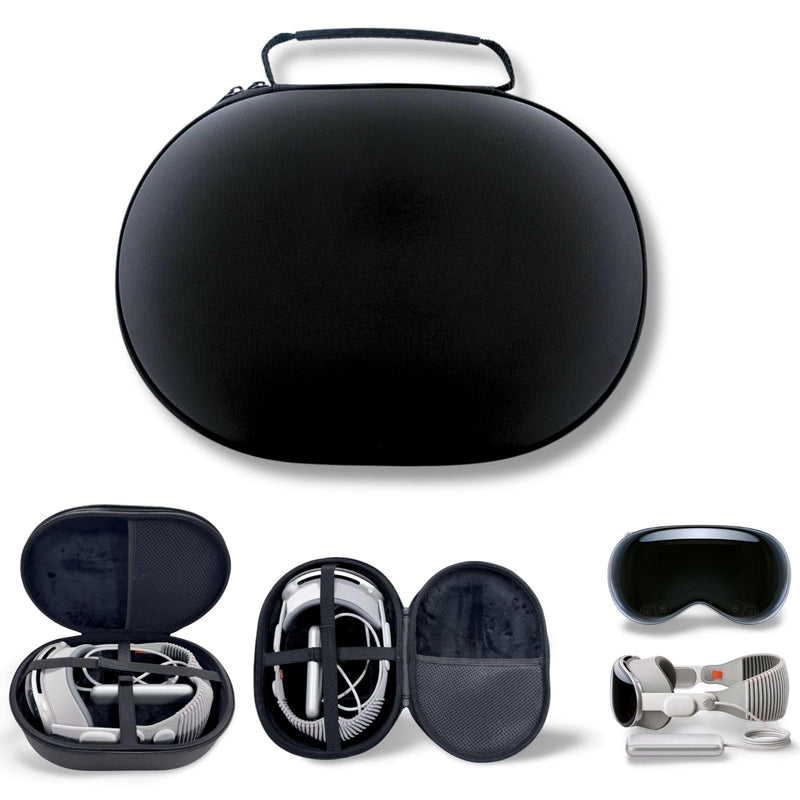Hard Carrying Case for Apple Vision Pro - Compatible with Battery & Charger Accessories, Handheld Travel Storage for Vision Pro Headset, Shockproof & Lightweight, Black - BeesActive Australia