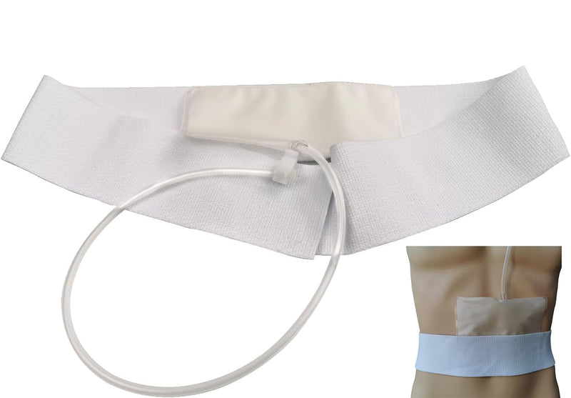 Urine Test Kit, 43" Concealed Urine Storage Belt with Catheter, Portable Urine Test Bags for Men Used for Hospitals, Emergency and Travel White Large