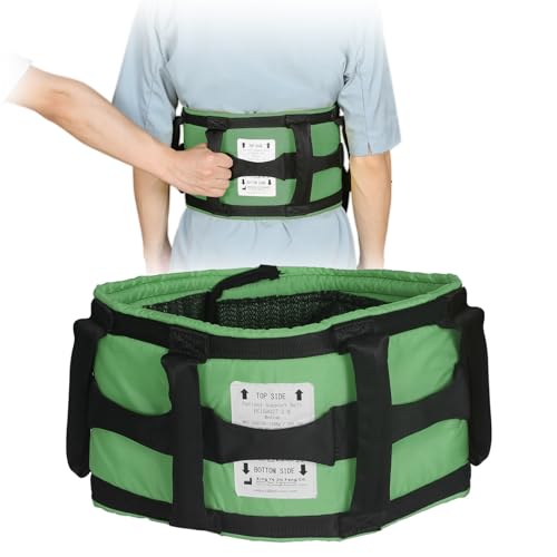 Gait Belts with Padded Handles,Transfer Belts Physical Therapy Belt for Seniors Moving, Lifting Belt Assist Patient/Elderly (Green, Large) Green