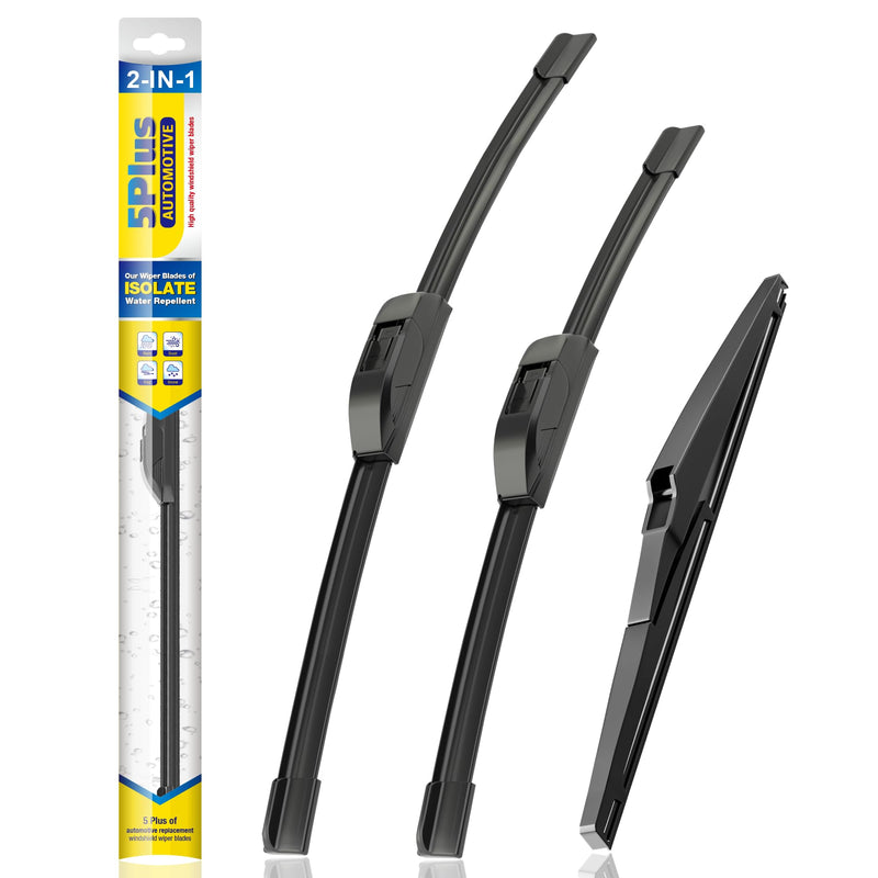5 PLUS® Windshield Wiper Blades Replacement for 2023-2018 Jeep Compass Windshield Wipers (Pack of 3), Automotive Replacement Windshield Wiper Blades For My Car Water Repellent-24"/18"/10" 24"+18"+10AP(HOOK)
