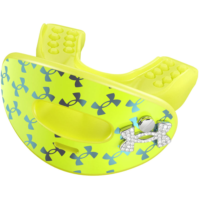Under Armour Lip Gaurd for Football, Football Mouth Guard with Strap, Football Mouthpiece, Full Mouth Protection, Football Mouth Guard for Braces, Lip Guard Mouth Piece, Adult and Youth Mouth Guards Jewel Iridescent Hi Vis