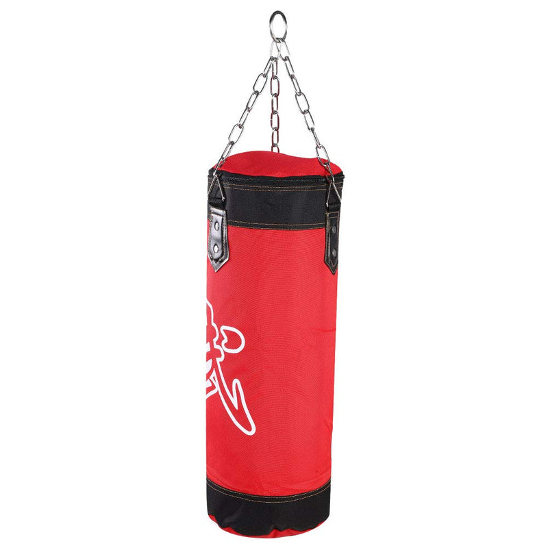 Sorandy Empty Training Boxing Sandbag, Oxford Cloth Material, Shock Absorbing Punching Bag, Kickboxing Sand Bag with Metal Chain, for Hand and Foot Development (Red), 60CM