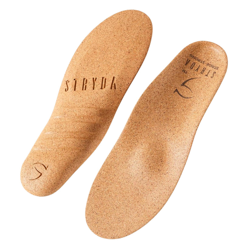 STRYDA Slim Orthopedic Insoles - 100% Cork Soles to Promote Natural Foot Function - Barefoot Friendly Shoe Inserts for Feet, Knees & Back - 100% Natural, Vegan - M Medium - BeesActive Australia
