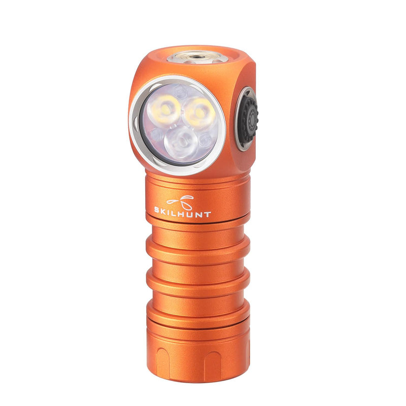 SKILHUNT H200 Mini Headlamp Flashlight,1600 lumens USB Magnetic Rechargeable LED Headlamp,Hands-Free Reliable Angle Ligh for Running Camping Hiking Caving (Orange, H200 Mini 6500K Cool White) Orange - BeesActive Australia