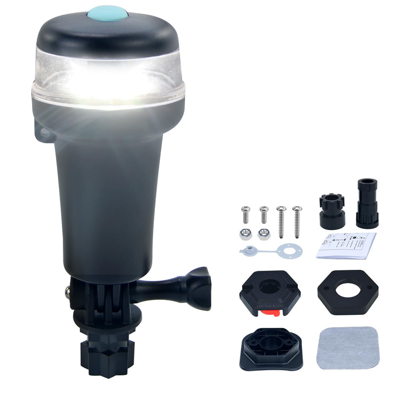 Boat Navigation lights LED Battery Powered with Swivel Multiple Base Mounting (White) White - BeesActive Australia