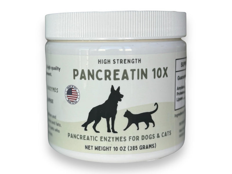 Pancreatin 10X - Pancreatic enzymes for Dogs and Cats (Made in USA) High Strength | Low Odor |10oz (285g) - PawsPlanet Australia
