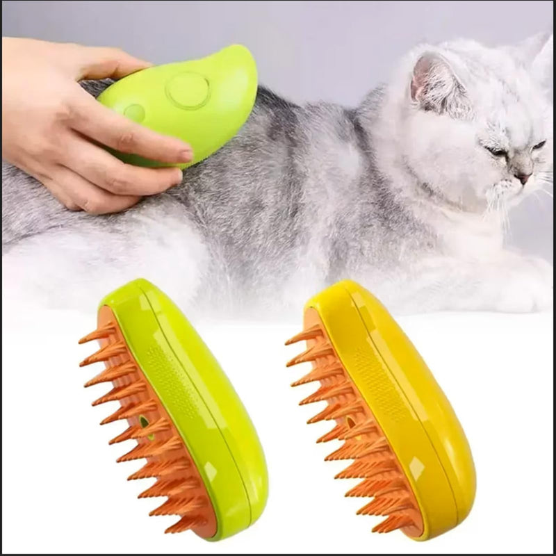 2pcs Cat Steam Brush, 3 in 1 Cat Steamy Brush Cleanser, Pet Spa Brush for Dogs Cats, Multifunctional Rechargeable Steaming Cat Brush Steamer, Pet Hair Comb for Removing Tangled And Loosse Hair - BeesActive Australia