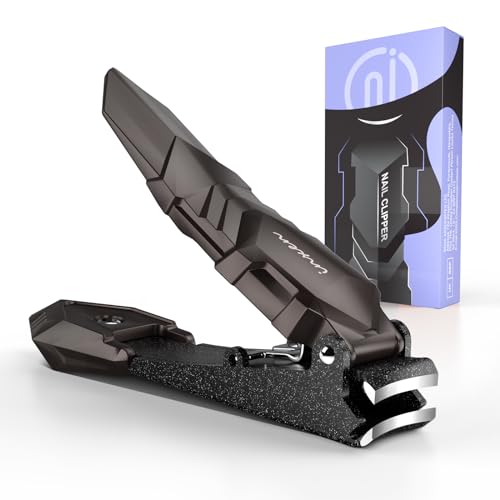 Nail Clippers for Thick Nails, INXEN Nail Clippers with Extre Wide Jaw Opening for Hard Toenails, Stainless Steel Nail Clippers ，Nail Cutter Set for Men Women Senior Small Black (3x0.67 inch)