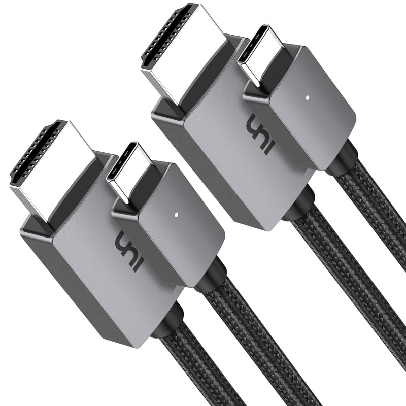 uni USB C to HDMI Cable 6FT 2 Pack, [4K, High-Speed] USB Type C to HDMI Cable for Home Office, [Thunderbolt 3/4 Compatible] with Chromebook, MacBook Pro/Air 2023, iPad Pro, iMac, XPS 17, S23 Grey - BeesActive Australia
