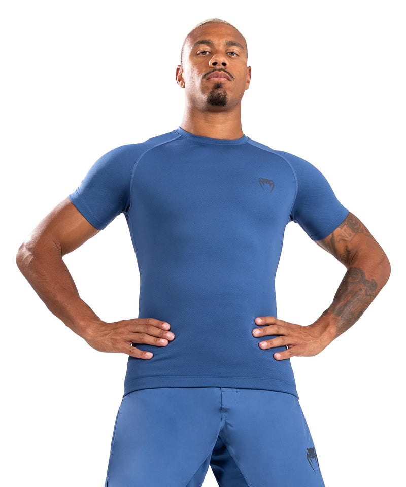 Venum Contender Men’s Short Sleeve Rashguard Small Blue - BeesActive Australia