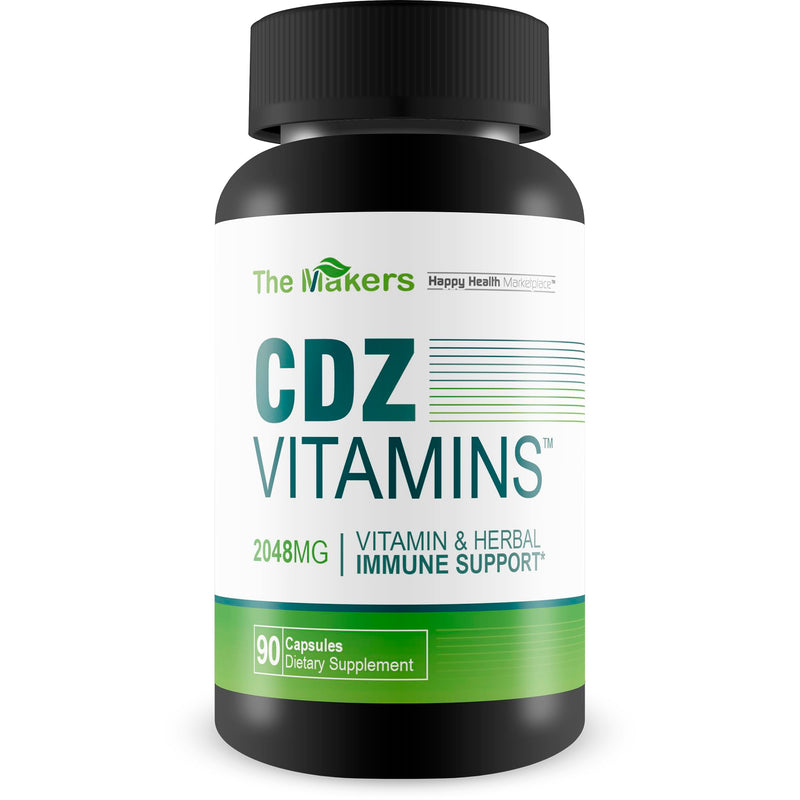 The Makers CDZ Vitamins - Our Best Health Supplement - Vitamin C D Zinc & Herbs - Full Body Health Supplements - Cdz Supplement Vitamin C D and Zinc - Overall Health Support - Full Body Supplements