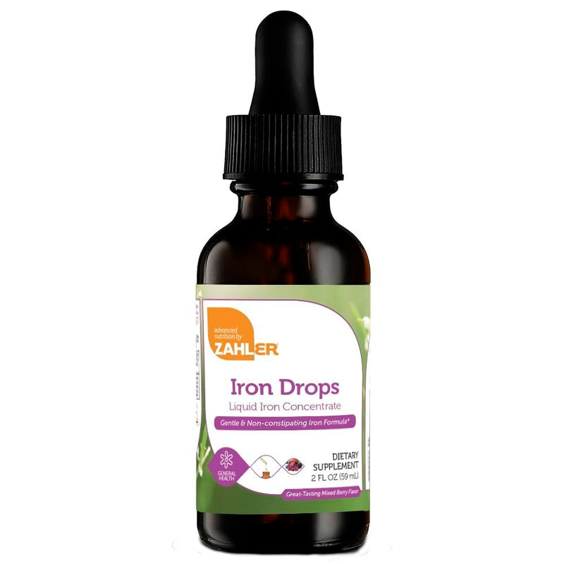Zahler's Iron Drops, Liquid Iron Concentrate, Gentle and Non-Constipating Iron Formula, 2 Fl OZ. Unflavored 2 Fl Oz (Pack of 1)