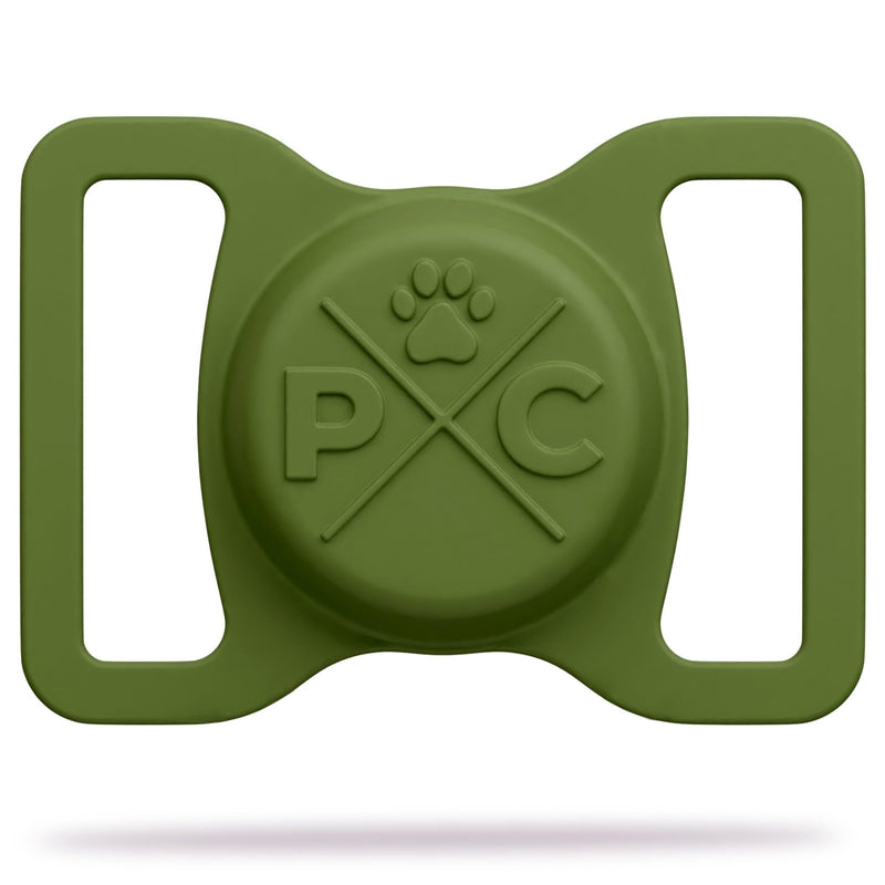 Pup Culture AirTag Dog Collar Holder, Extra-Durable, Lightweight, and Protective AirTag Case for Dog Collar - Track Your Pet Using an Apple AirTag - Dog Collar AirTag Holder- Green 1.5 Inch Collar - BeesActive Australia