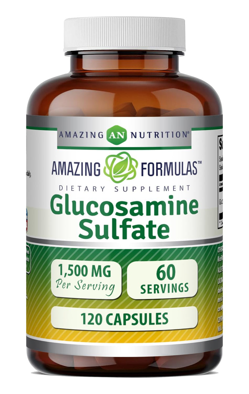 Amazing Formulas Glucosamine Sulfate Supplement | 1500 Mg Per Serving | 120 Capsules | Non-GMO | Gluten-Free | Made in USA 120 Count