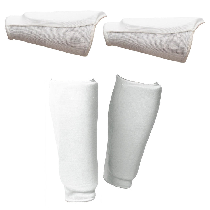 ProForce II Martial Arts Cloth Guard Protection Bundle - Forearm/Shin (White) Large
