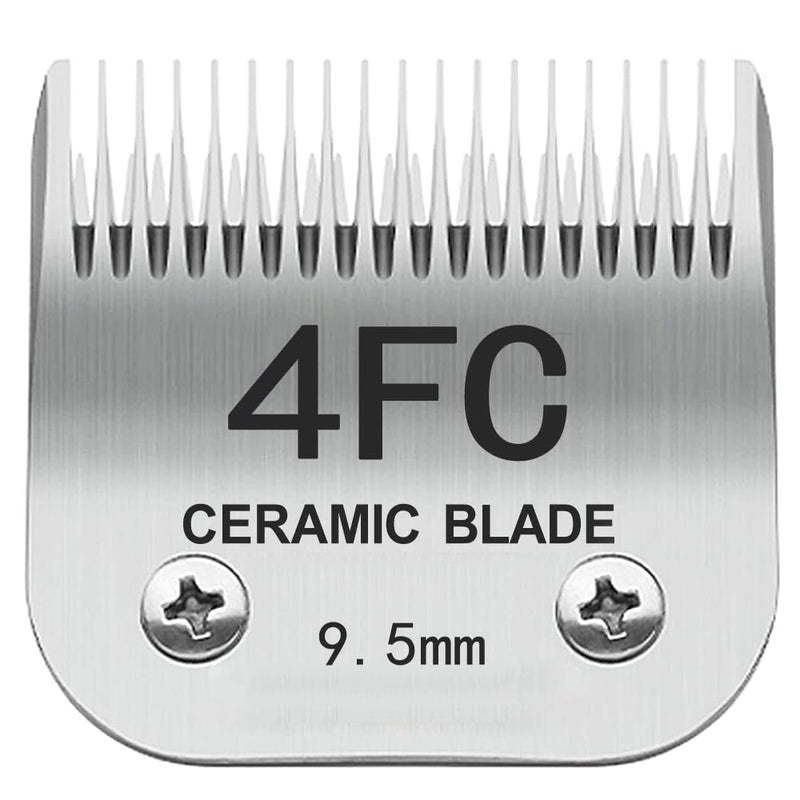 4FC Pet Dog Grooming Detachable Blades, Compatible with Andis Size-4FC Cut Length 3/8"(9.5mm), Most A5, Wahl KM Series Clippers,Made of Ceramic Blade & Stainless Steel Blade 4FC 9.5mm - BeesActive Australia