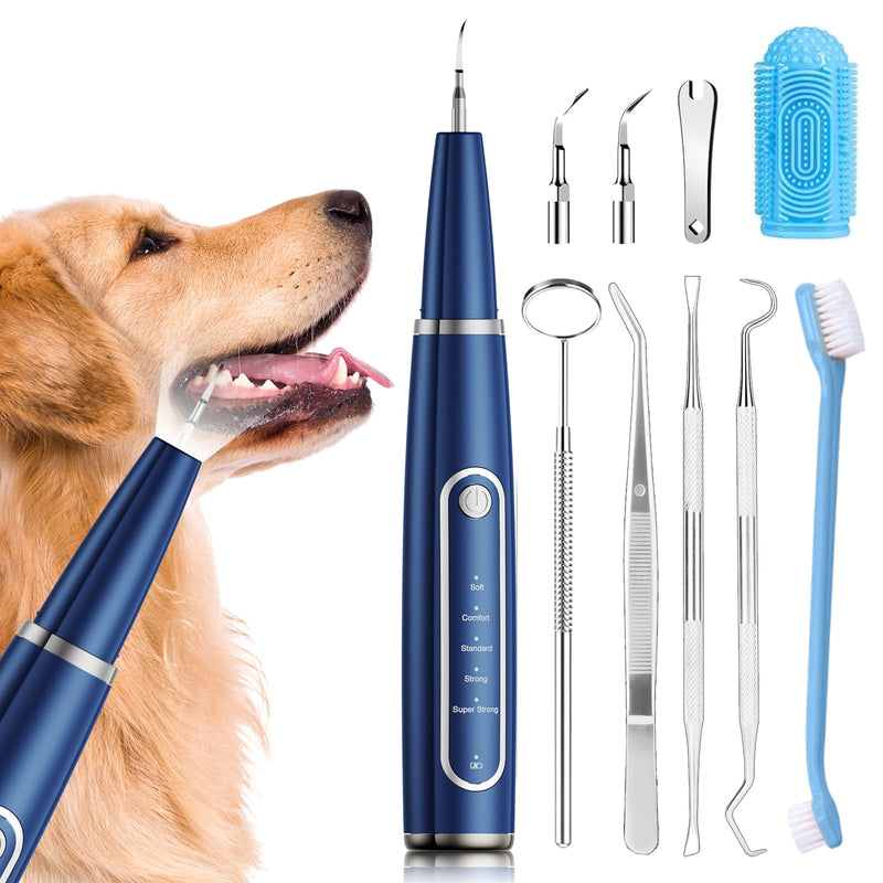 Dog Plaque Remover for Teeth,Pet Ultrasonic Tooth Cleaner,Teeth Cleaning Kit -Tartar Remover for Teeth Stains for Dogs and Cats (Blue) Blue - BeesActive Australia
