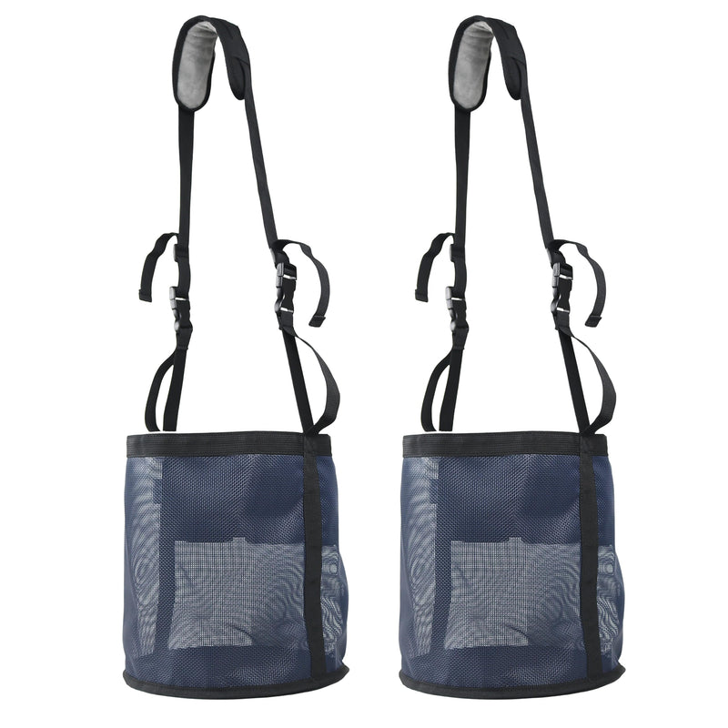2PCS Horse Feed Bag，Heavy Duty Nylon Mesh Grain Feed Bag with Adjustable Strap,Horse Muzzle Feed Bag with Comfort Neck Pad and Nose Pad… (Dark Blue) Dark Blue - BeesActive Australia