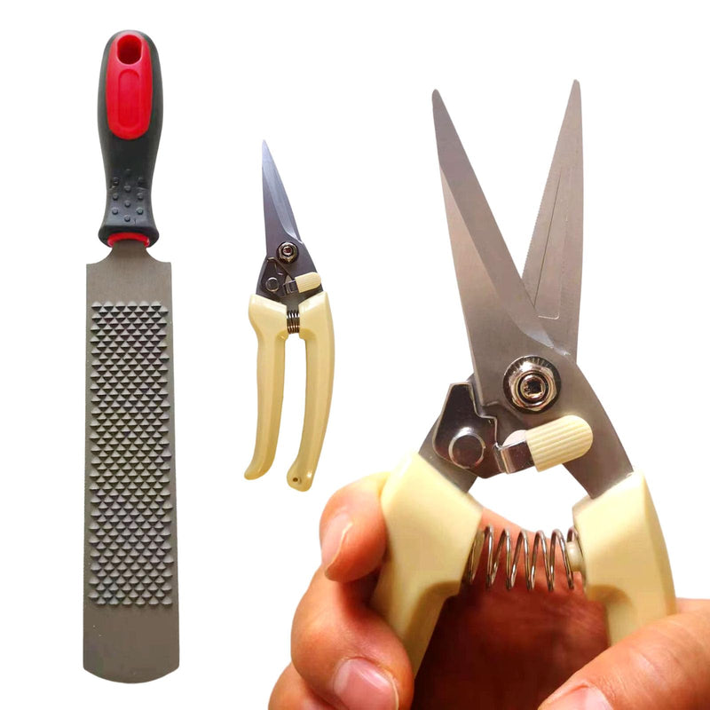 Goat Hoof Trimmers with Mini Hoof Rasp File (8-inch) - Nail Clippers for Goat, Sheep, Alpaca, Lamb, Pig - Hoof Rasp File - Goat Nippers - Hoof Trimmers - Hoof Rasp File - BeesActive Australia