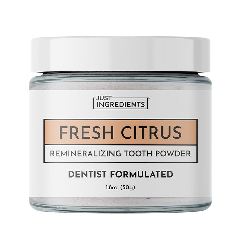 JUST INGREDIENTS Remineralizing Tooth Powder Citrus - Fluoride-Free - 1 oz 1 Ounce (Pack of 1)