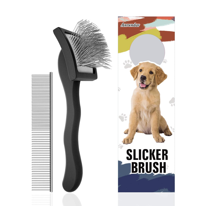 Dog Slicker Brush for Goldendoodles & Golden Doodle Brush for Grooming Kit - Dog Brush for Goldendoodle, Labradoodle, Poodles - Pet Hair Brush for Short & Medium Haired Dogs -Small (Black) - BeesActive Australia