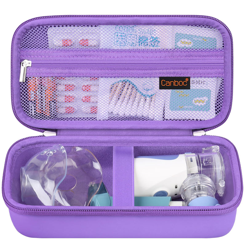 Canboc Travel Case for Portable Handheld Inhaler Nebulizer, Home Compression Nebulizer for Adults and Kids, Mesh Pocket fit Packets of Medication or Other Essentials, Purple (Case Only) - BeesActive Australia