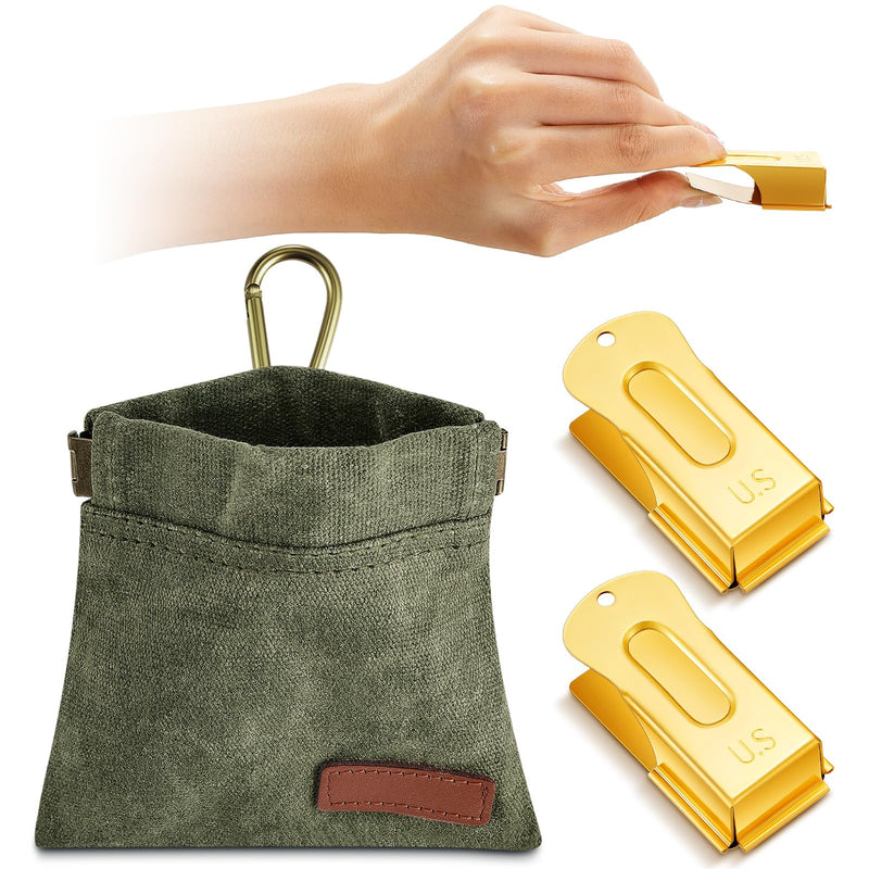 3 Pcs Dog Training Clicker Kit Include 2 Brass Dog Clicker Training Cricket Clicker and Dog Treat Pouch with Clip for Puppy Cats Dog Pet Trainer Pet Owners - BeesActive Australia