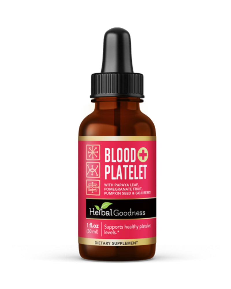 Herbal Goodness Papaya Leaf Blood Platelet Liquid Supplement, Tincture 1oz | Natural Blood Platelet Boost & Immune Support, Bone Marrow - Blood Cleanse Formula - Made in USA 1 Ounce Fl (1 Pack)