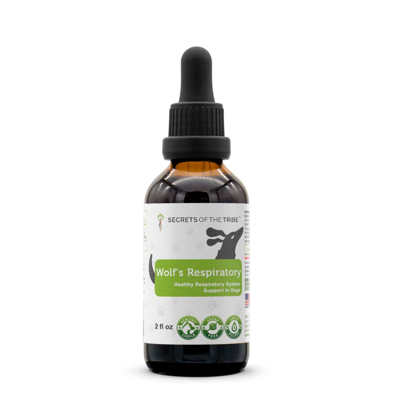 Wolf's Respiratory | Natural Herbal Dietary Supplement | Healthy Respiratory System Support in Dogs | Alcohol-Free Extract, Marshmallow Leaf, Astragalus, Chamomile, Calendula, Oregon Grape 2 oz - PawsPlanet Australia