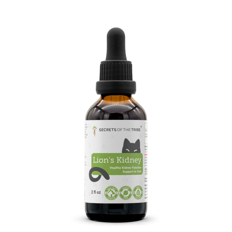 Lion's Kidney | Natural Herbal Dietary Supplement for Cats | Healthy Kidney Function Support in Cats | Alcohol-Free Extract, Dandelion Root, Calendula, Linden, Chamomile, Fennel 2 oz