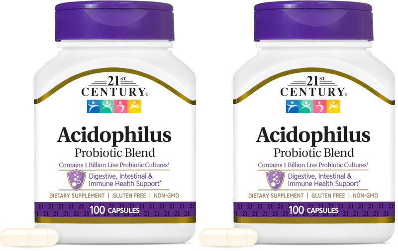 21st Century Acidophilus Capsules, 100 Count (21339) (Pack of 2)