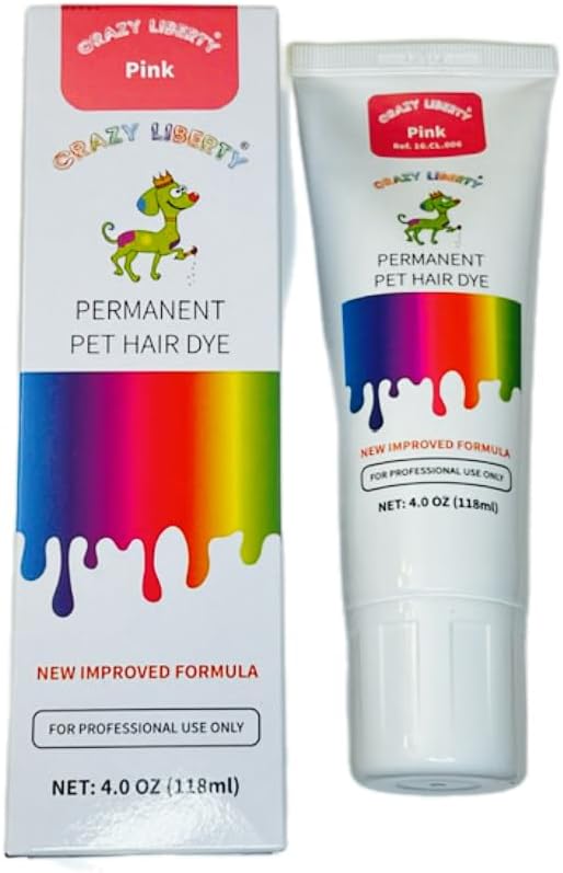 Permanent Hair Dye for Dogs and Horses, 4 oz Tube. (Pink) Pink - BeesActive Australia