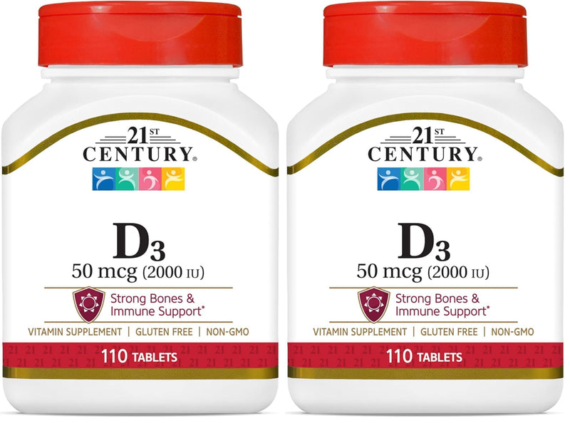 21st Century D3 2000 IU Tablets, 110 Count (Pack of 2) 110 Count (Pack of 2)