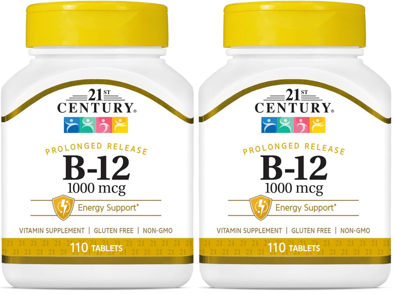 21st Century B 12 1000 mcg Prolonged Release Tablets, 110 Count (Pack of 2) 110 Count (Pack of 2)