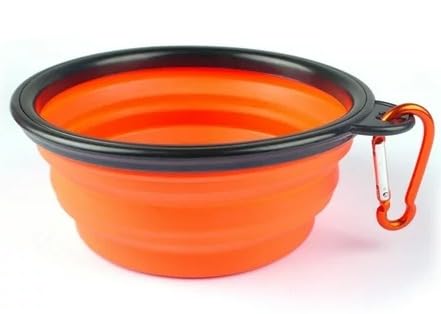 Plastic Foldable Dog Bowl Portable Travel Puppy Bowl (Orange) orange