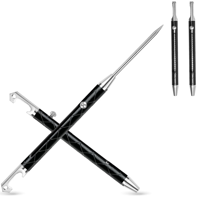 Stainless Steel Telescopic Toothpicks, 2PCS Black Steel Metal Retractable Toothpicks Reusable Multi-purpose Tooth Picks for Travel Home Outdoor - BeesActive Australia